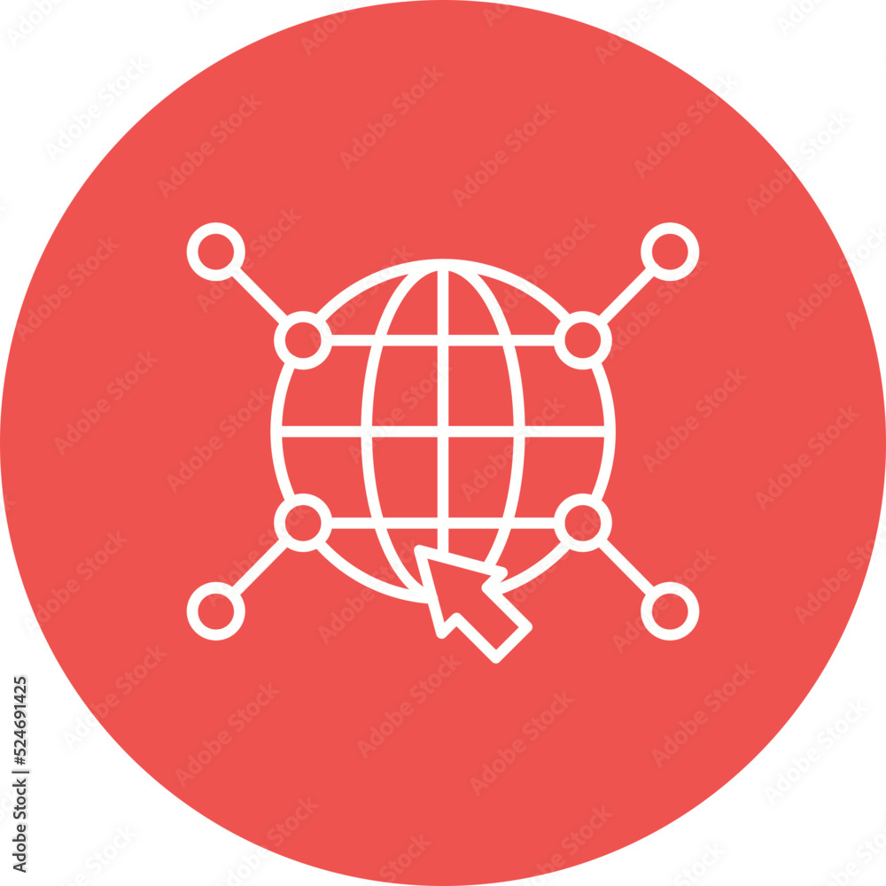 Internet Multicolor Circle Line Inverted Icon Internet Multicolor Circle Line Inverted Icon