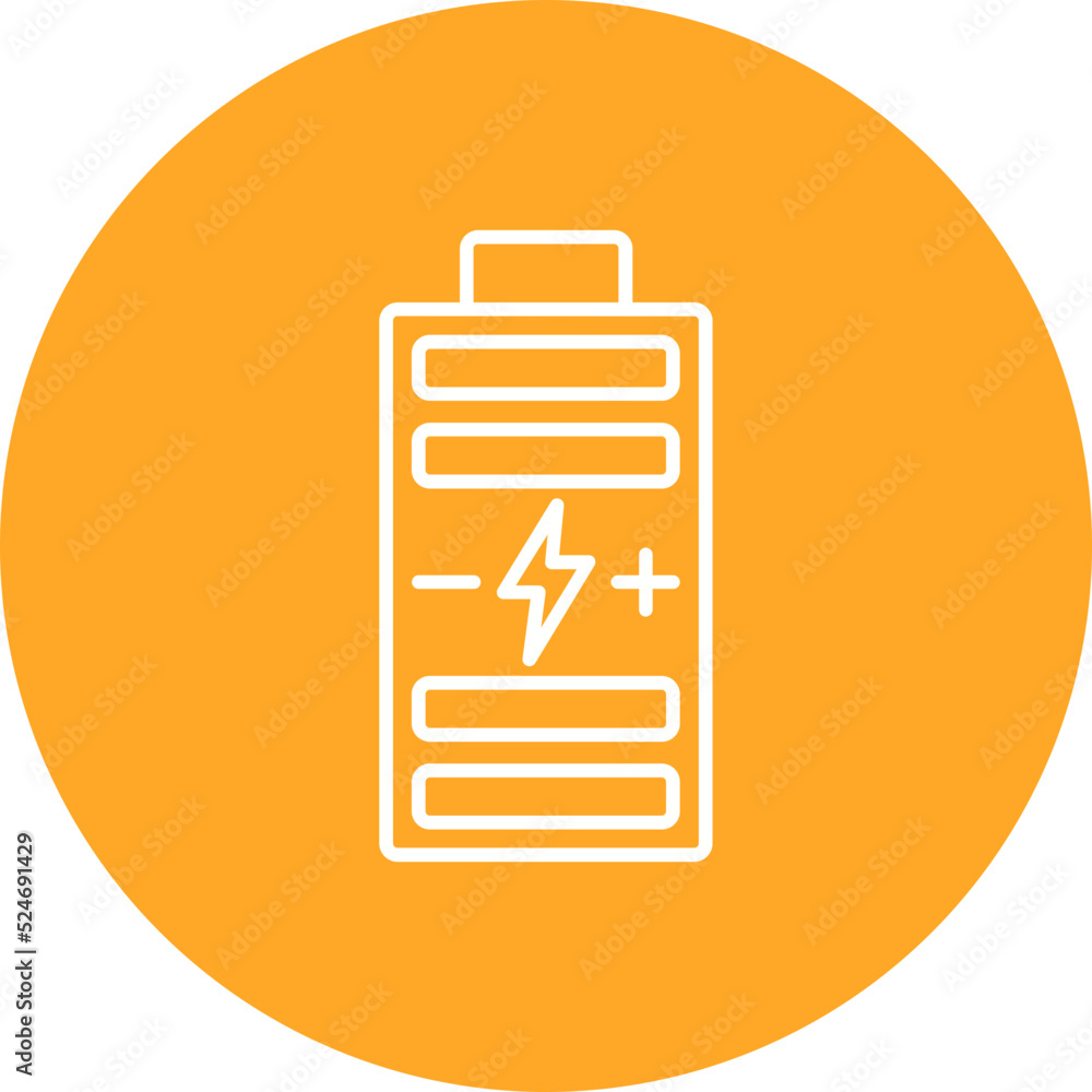 Battery Multicolor Circle Line Inverted Icon Battery Multicolor Circle Line Inverted Icon