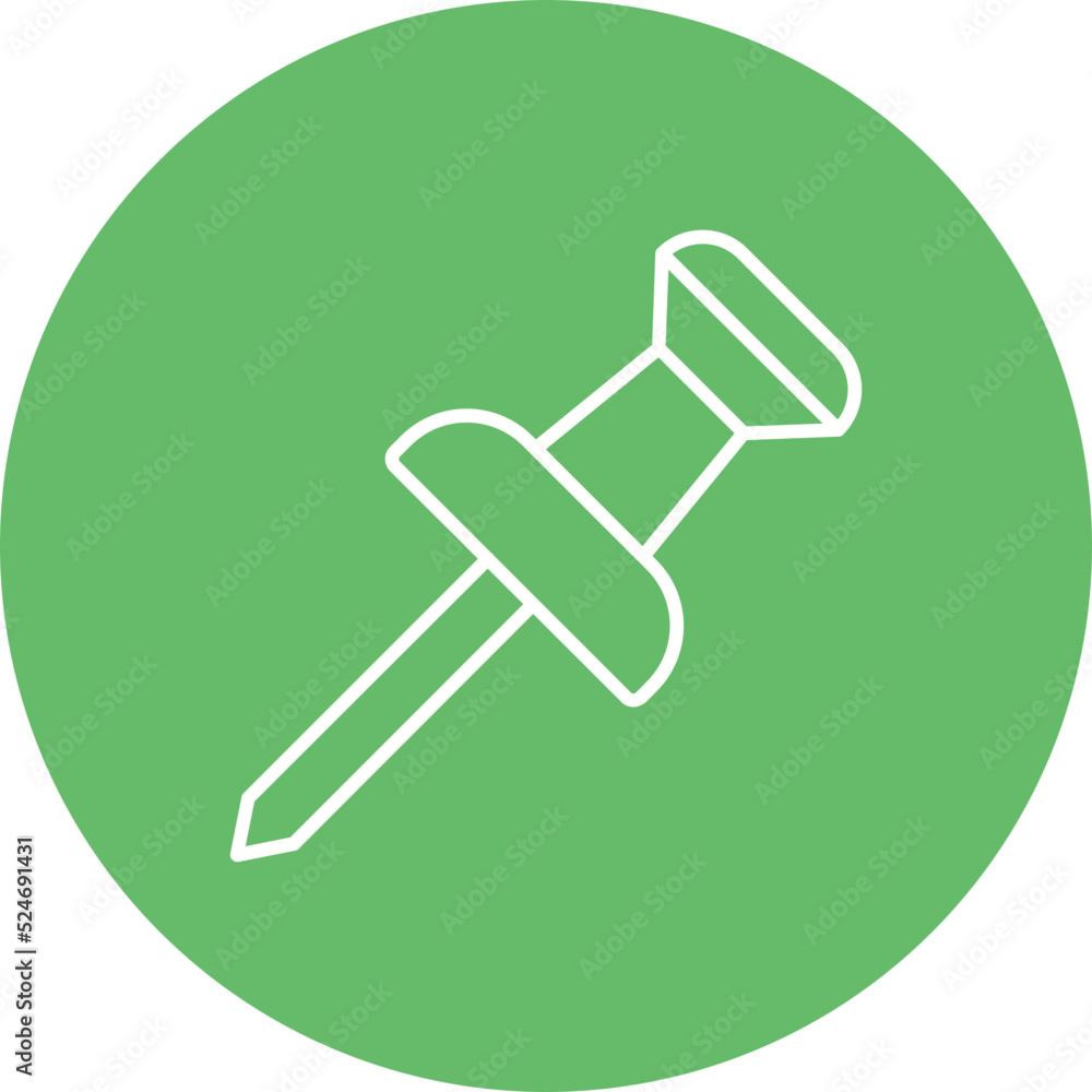 Pushpin Multicolor Circle Line Inverted Icon Pushpin Multicolor Circle Line Inverted Icon