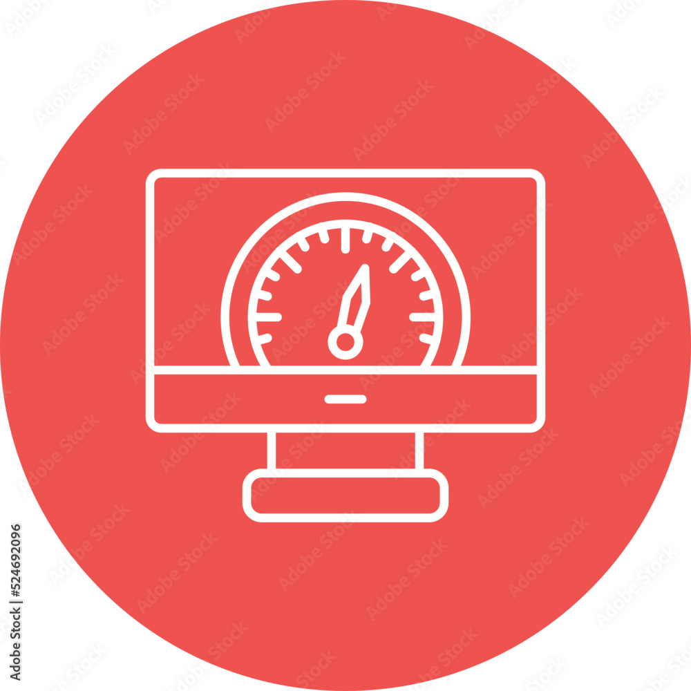Speed Test Multicolor Circle Line Inverted Icon