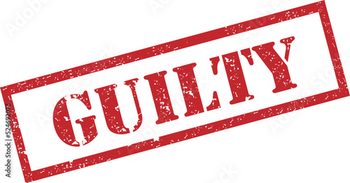 Guilty Stamp. Red Text Rubber Stamp Ink - Vector.