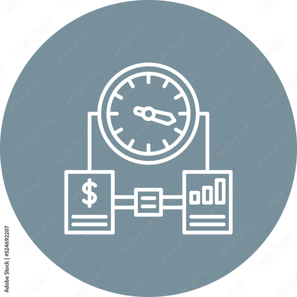 Time Management Multicolor Circle Line Inverted Icon Time Management Multicolor Circle Line Inverted Icon