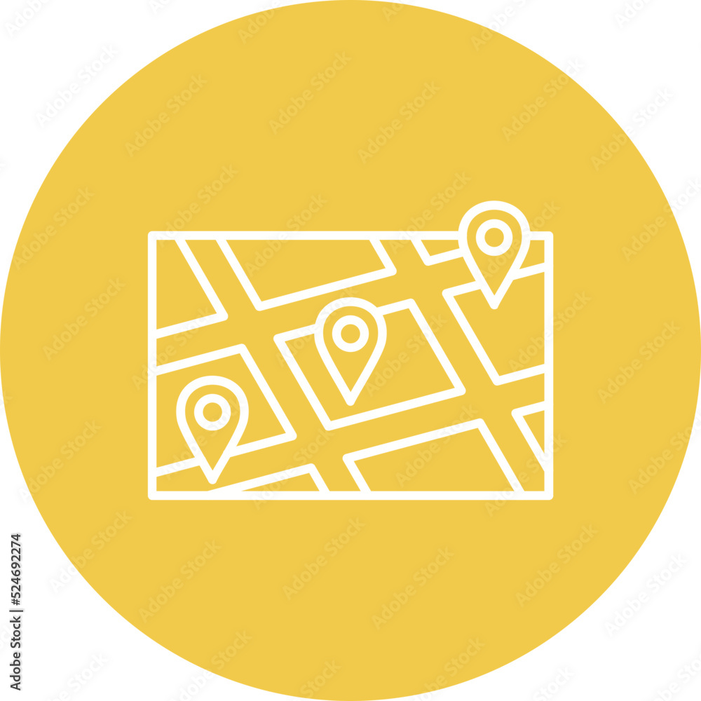 Places Multicolor Circle Line Inverted Icon Places Multicolor Circle Line Inverted Icon