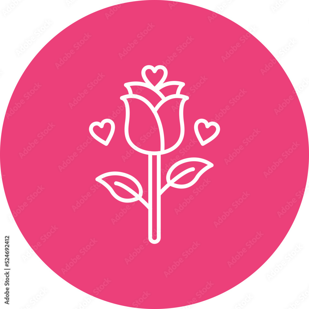 Rose Multicolor Circle Line Inverted Icon Rose Multicolor Circle Line Inverted Icon