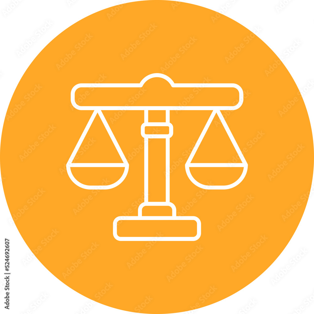 Justice Multicolor Circle Line Inverted Icon Justice Multicolor Circle Line Inverted Icon