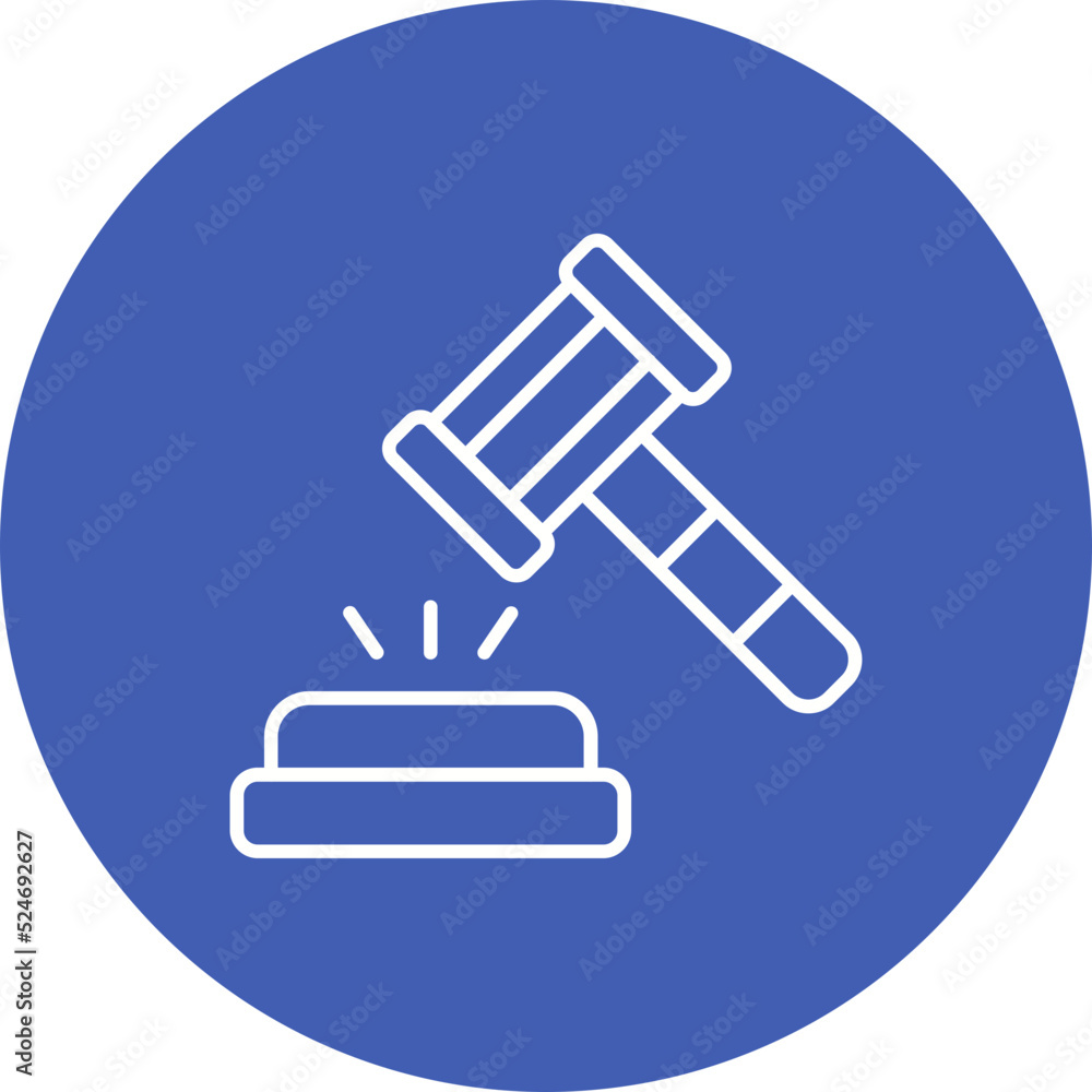 Judge Multicolor Circle Line Inverted Icon Judge Multicolor Circle Line Inverted Icon