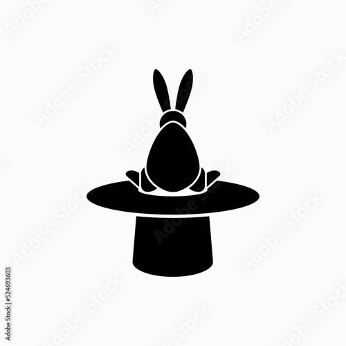 Magician Hat Trick Icon. Entertainment, Magic Rabbit Symbol Entertain - Vector.