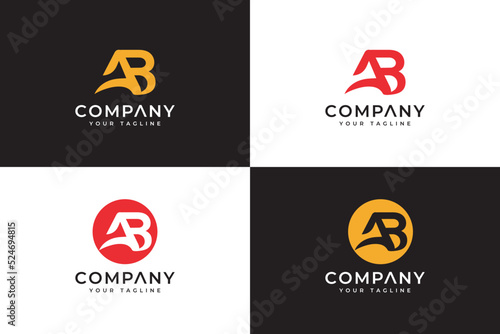 Creative monogram letter ab logo design