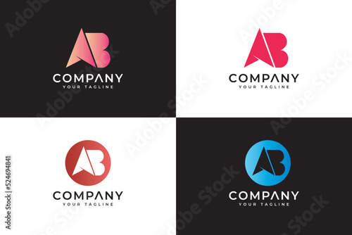 Abstract ab logo template