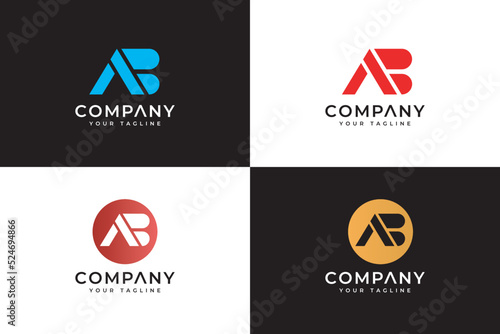 Creative monogram letter ab logo design
