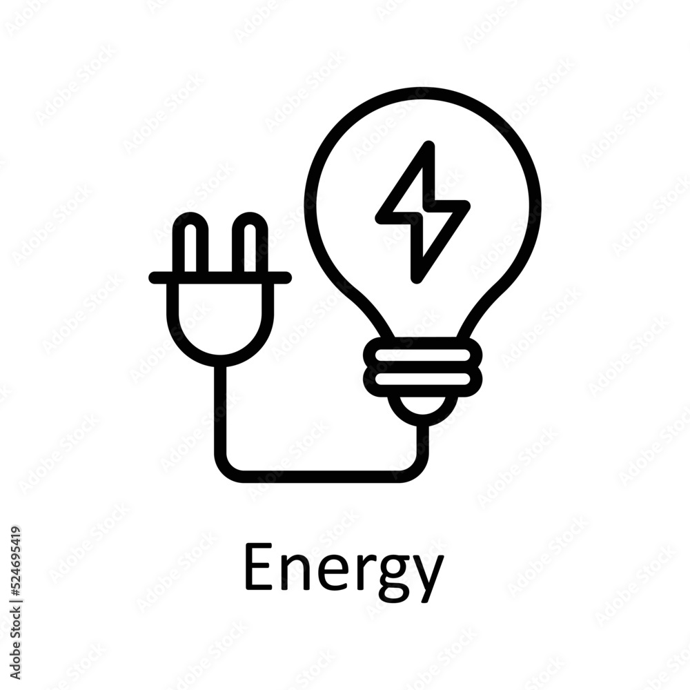 Energy vector Outline Icon Design illustration on White background. EPS 10 File Energy vector Outline Icon Design illustration on White background. EPS 10 File