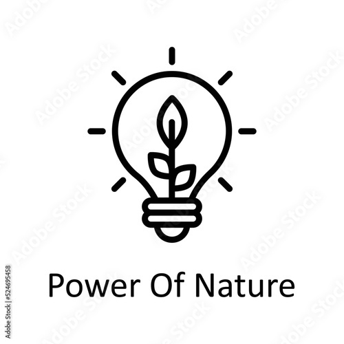 Power Of Nature vector Outline Icon Design illustration on White background. EPS 10 File