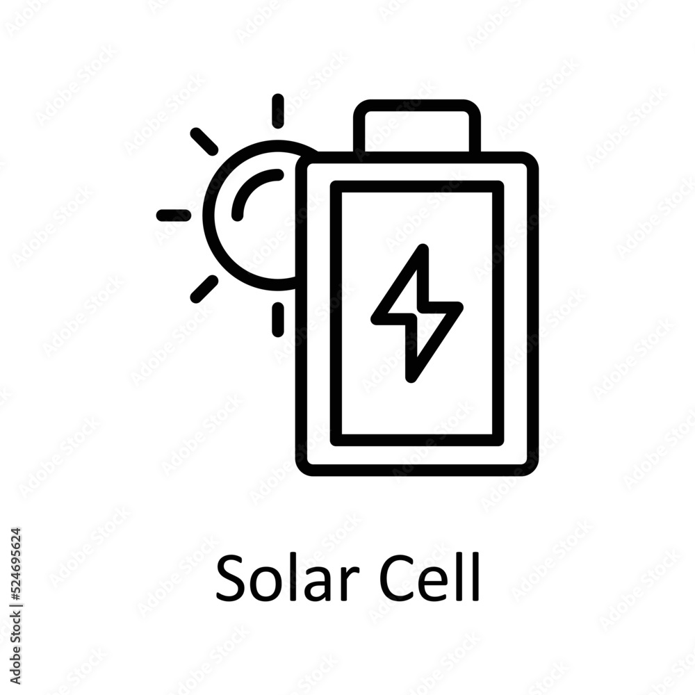 Solar Cell vector Outline Icon Design illustration on White background. EPS 10 File Solar Cell vector Outline Icon Design illustration on White background. EPS 10 File