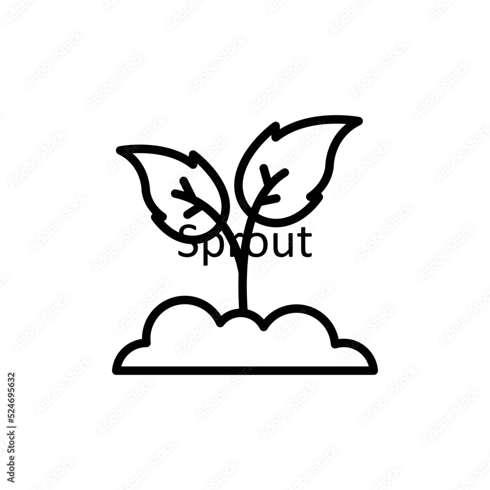 Sprout vector Outline Icon Design illustration on White background. EPS 10 File
