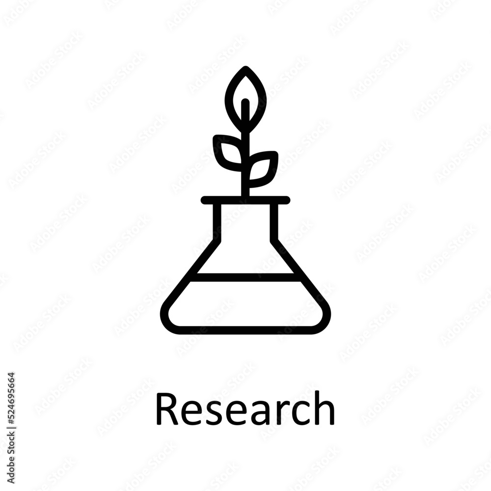 Research vector Outline Icon Design illustration on White background. EPS 10 File Research vector Outline Icon Design illustration on White background. EPS 10 File