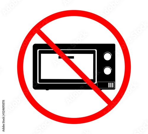 No Microwave Icon, No Oven Sign