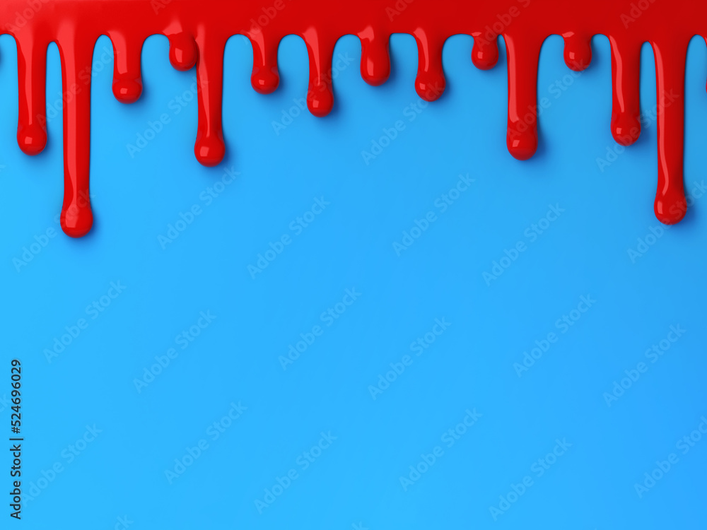 droplets flow down the blue surface as background droplets flow down the blue surface as background