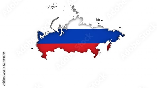 Russia Map Country Flag Background 3d Animation photo