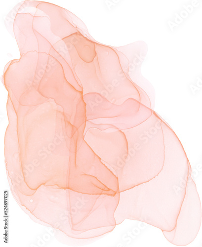 peach watercolor, alcohol ink stain