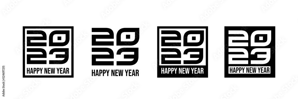 2023 Happy New Year logo text design. 2023 number design template. vector illustration. Isolated on white background. 2023 Happy New Year logo text design. 2023 number design template. vector illustration. Isolated on white background.