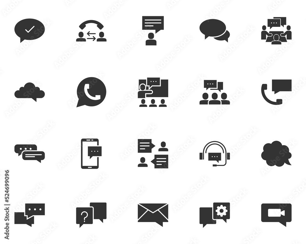 set of communication icons, social, bubble speech set of communication icons, social, bubble speech