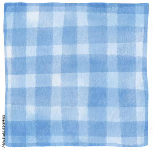 blue checkered napery watercolor illustration