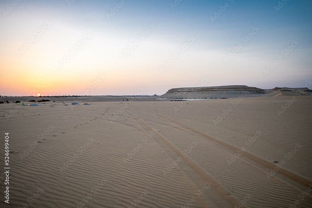 A landscape in Fayoum, Egypt during sun rise/ sunset 