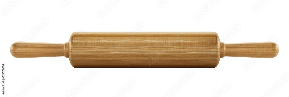 Rolling pin isolated on white background. 3D illustration Rolling pin isolated on white background. 3D illustration