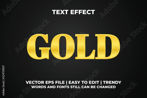 Simple gold text effect template design 