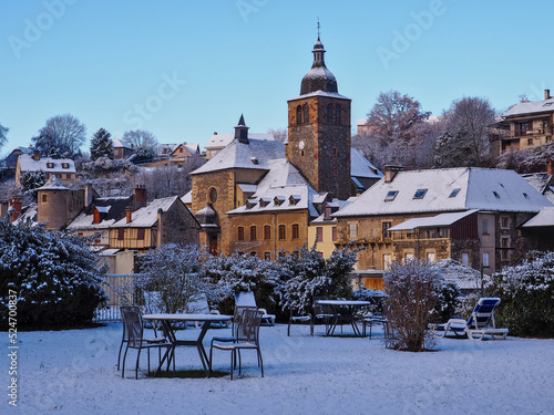 Canvastavla Saint-Geniez-d'Olt sous la neige - Aveyron - France