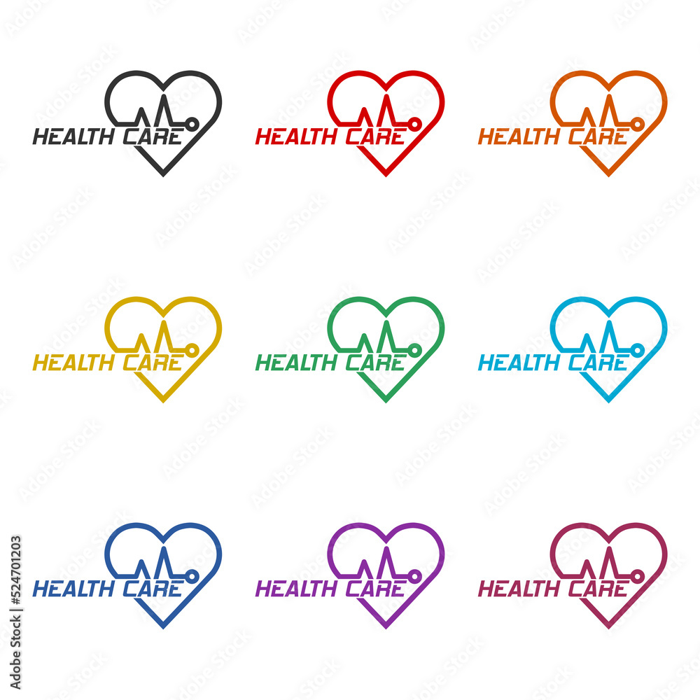 Health care color icon. Set icons colorful