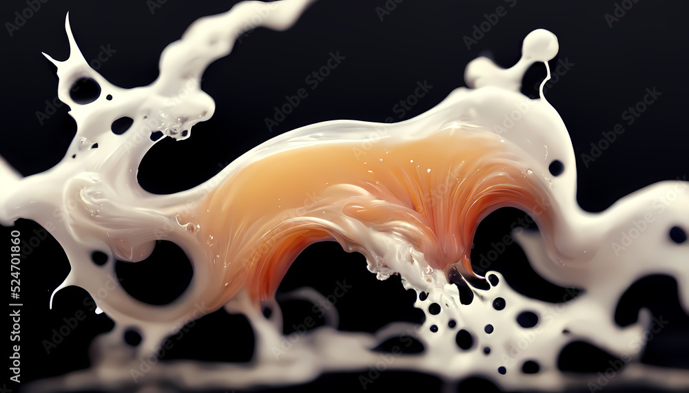 Obraz premium Milk splash or liquid splash, 3d rendering 