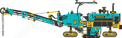 Asphalt Milling Machine or Cold Planners Machine vector