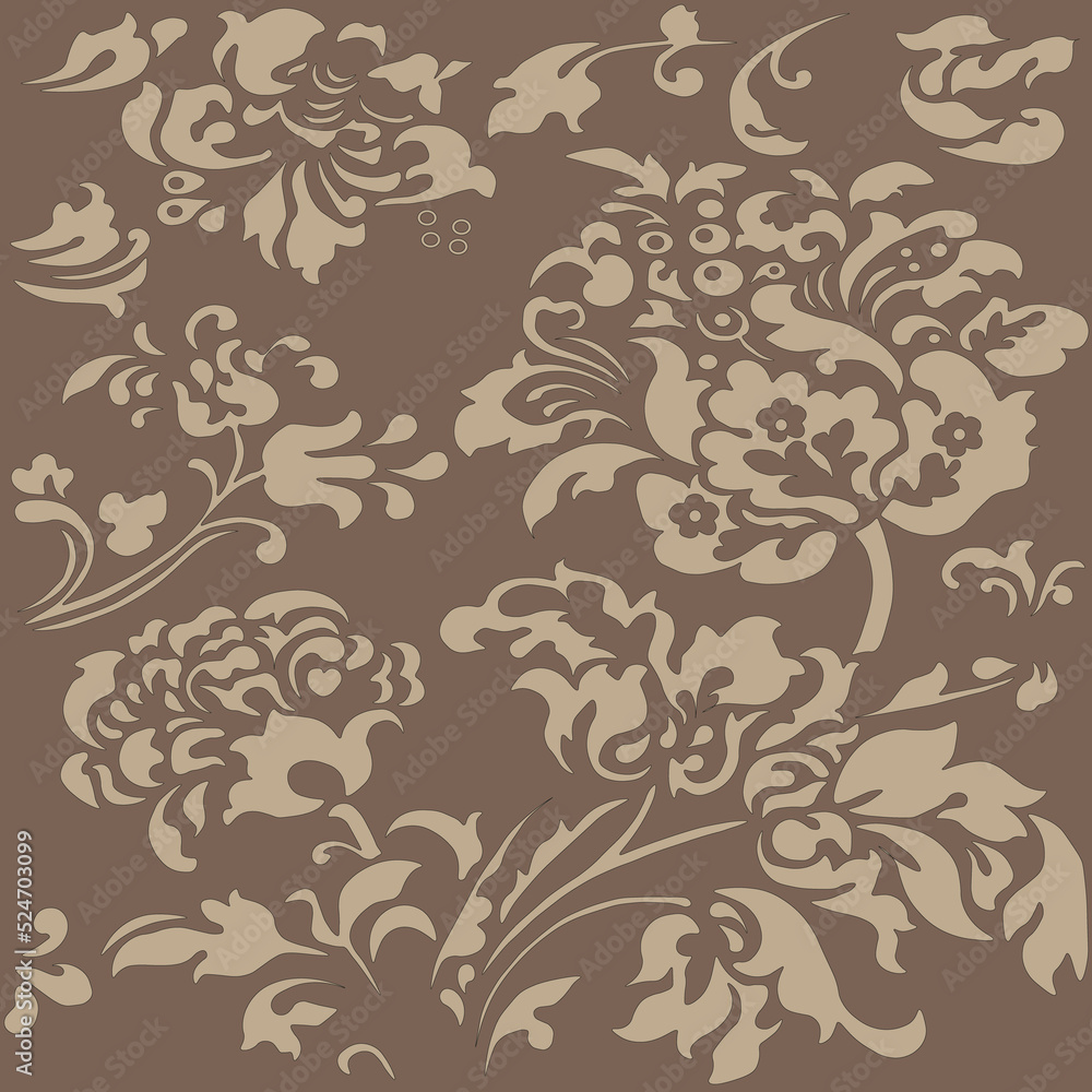Fototapeta premium Floral pattern. Wallpaper. Pattern in vintage style