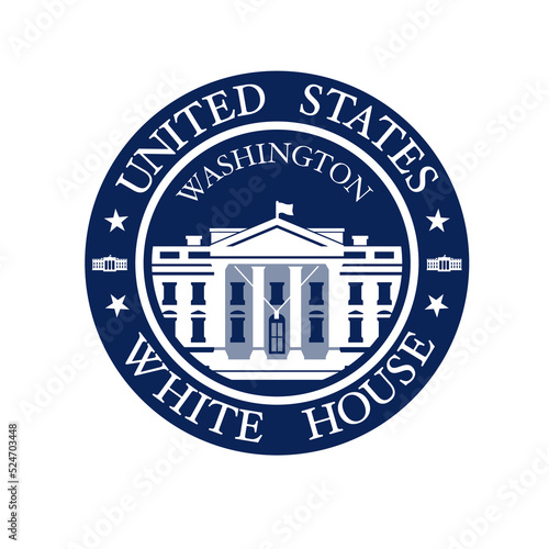 Vector seal of the United States White House. Government Building in Washington