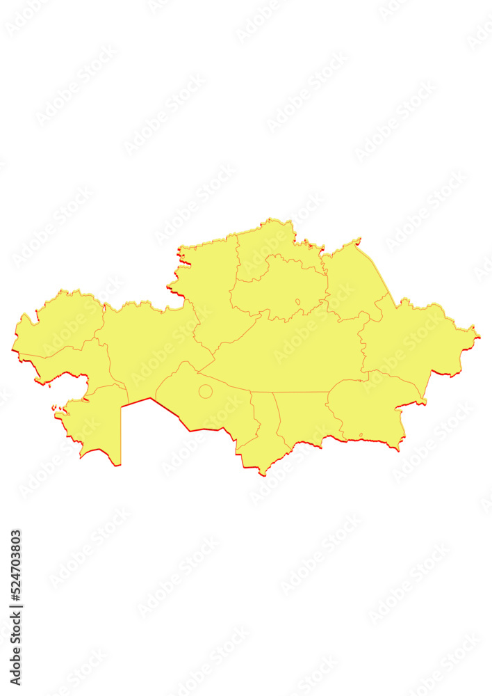 Illustration of the map of Kazakhstan with Unitary District, Region, Province, Municipality, Federal District, Division, Department, Commune Municipality, Canton Map 3D Illustration of the map of Kazakhstan with Unitary District, Region, Province, Municipality, Federal District, Division, Department, Commune Municipality, Canton Map 3D