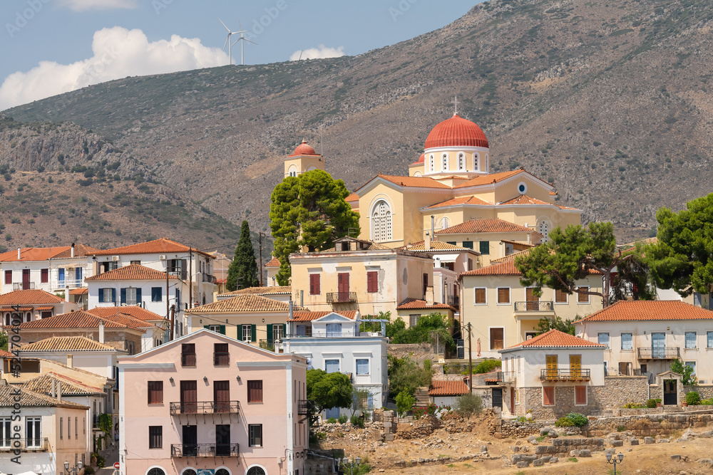 View of Galaxidi village in Greece. Famous touristic destination.
