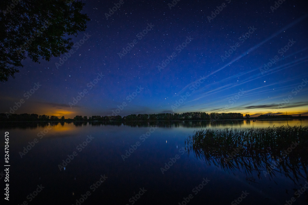 lake in summer at night