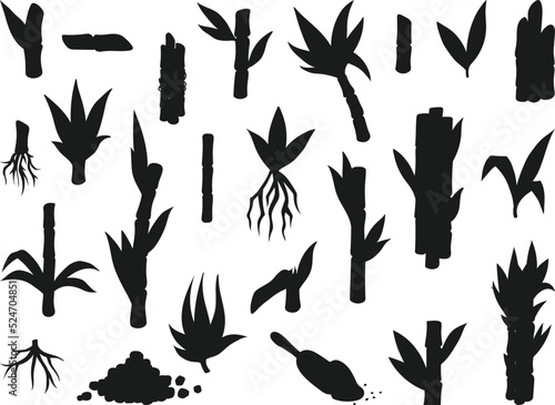  Sweet Black sugar icons isolated Vector Silhouettes