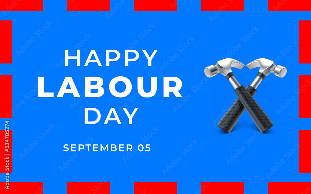 Fototapeta premium Labor day typography Background. 5th September United state of America Labor day design. Happy labor day. Labor Day in the United States of America Celebration.
