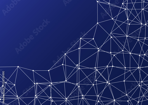 Polygon luminary pattern on the blue background. Abstract triangulated desktop wallpaper.