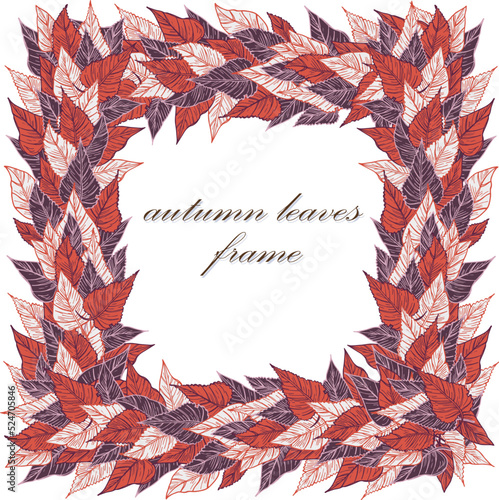 seasonal autumn frame vector design for cards, posters or flyers with fallen yellowed leaves