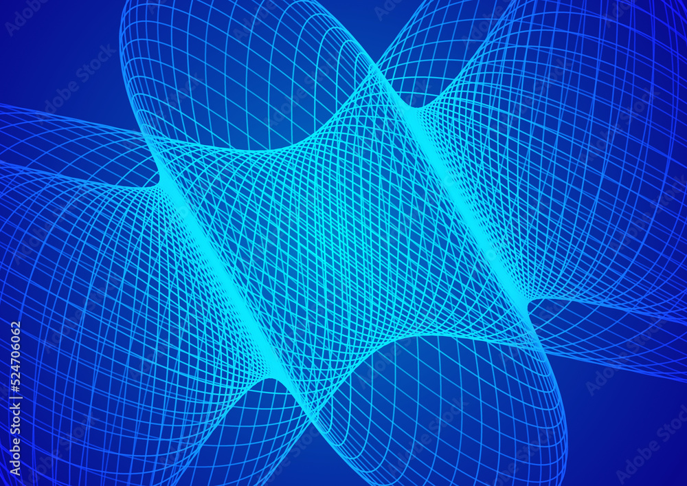 Naklejka premium Abstract technology blue background wave lines background. Banner, poster or template elegant and modern curved lines. Communication technology concept