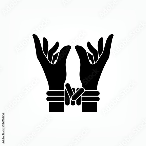 Kidnaping Icon. Abduction Sign. Arrested, Criminal Symbol - Vector.    
