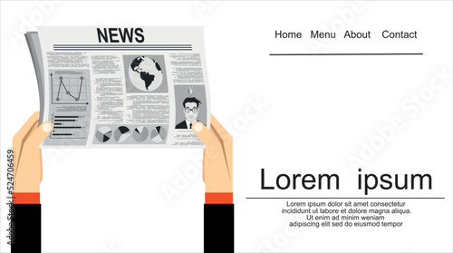 newspaper in hand news flat vector icon illustration eps image daily