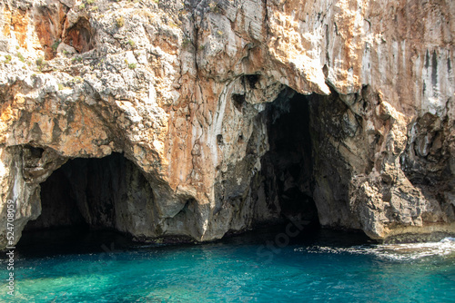 the caves of Salento coast at Santa Maria di Leuca, Apulia region Italy © laudibi