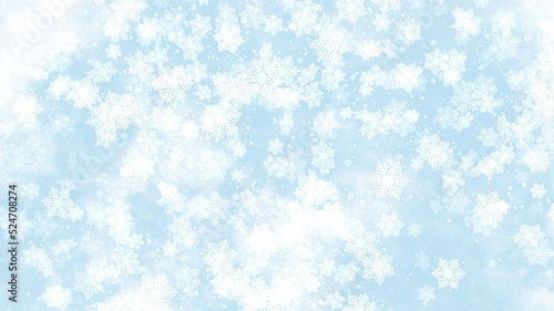 Background white Snow flake on Blue Background in Christmas holiday	
