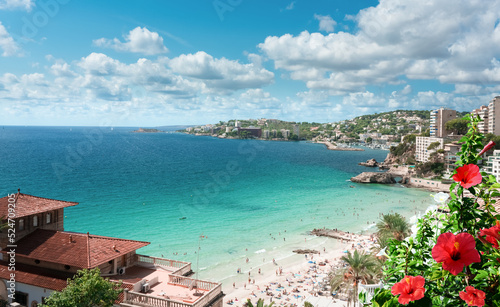 Cala Mayor, beach and resorts, Palma de Mallorca, Spain.