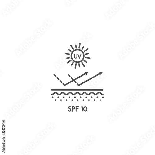 uv protect icon spf 10 vector illustration eps10