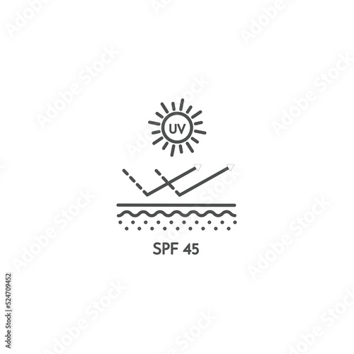 uv protect icon, spf 45 vector illustration eps 10